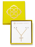 BOXED CROSS CRYSTAL PENDANT NECKLACE