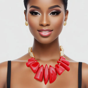 Statement Necklace Earrings Set