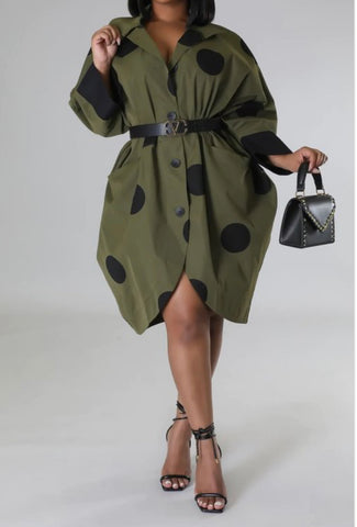 Long Sleeve Midi Dress Olive