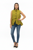 Reina Lee Crinkle Vest - Chartreuse Crinkled