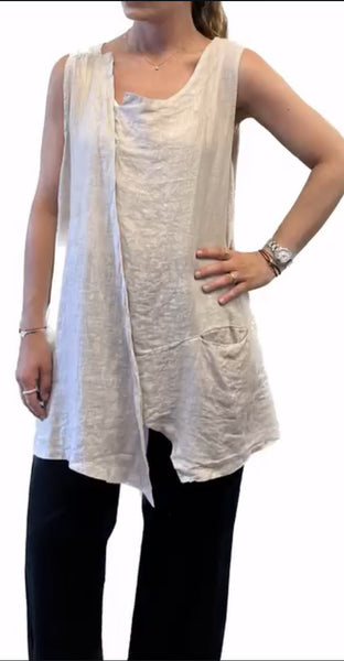 Uneven Tank Top Linen