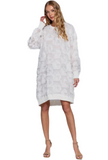 Feather Fringe Long Sleeve Mini Dress