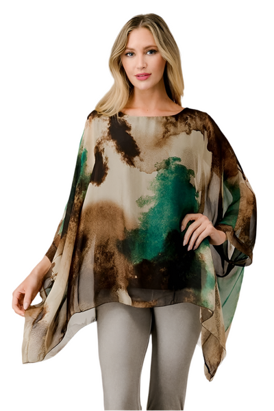 Printed silk tunic