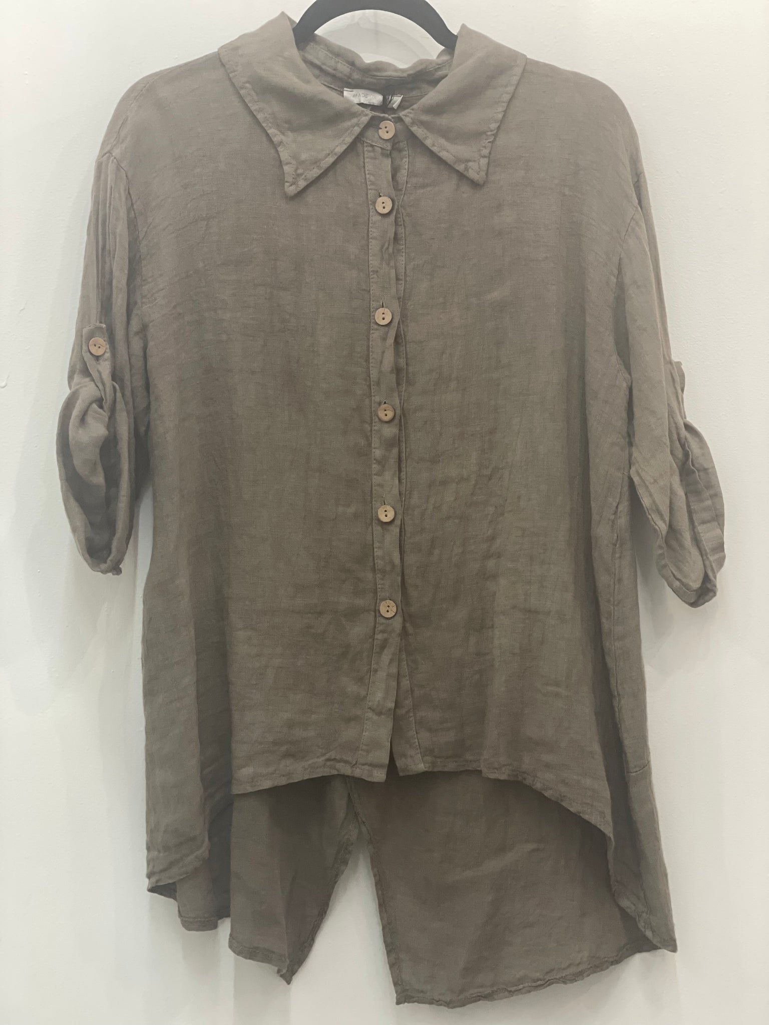 Linen Button Down Blouse -women