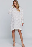 Feather Fringe Long Sleeve Mini Dress
