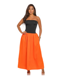 Colorblock Tube Maxi Dress