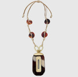 Long Tortoise & Gold Link Pendant