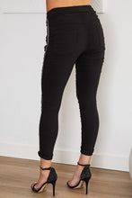 Load image into Gallery viewer, Rhinestone Side Stripe Crinkle Jogger