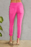 Green Red Ribbon Side Stripe Jogger Fuschia