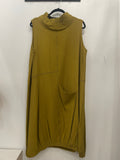 Mustard Crinkled Moonlight Dress D3532