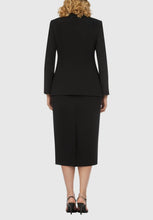 Load image into Gallery viewer, 3 pc collarless 1-button skirt suit