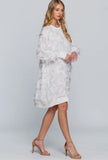 Feather Fringe Long Sleeve Mini Dress