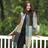 Patchwork Quilted Faux Silk Jacket
