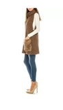 Turtle neck sleeveless sweater vest One Size Mocha