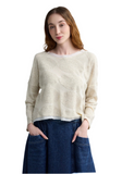 RILEY Textured hemp & cotton jacquard blouse