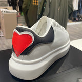 Classic White Sneakers with Heart Deco