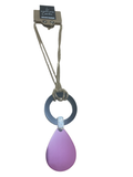 Long Fuchsia Tear Drop Pendant and earrings