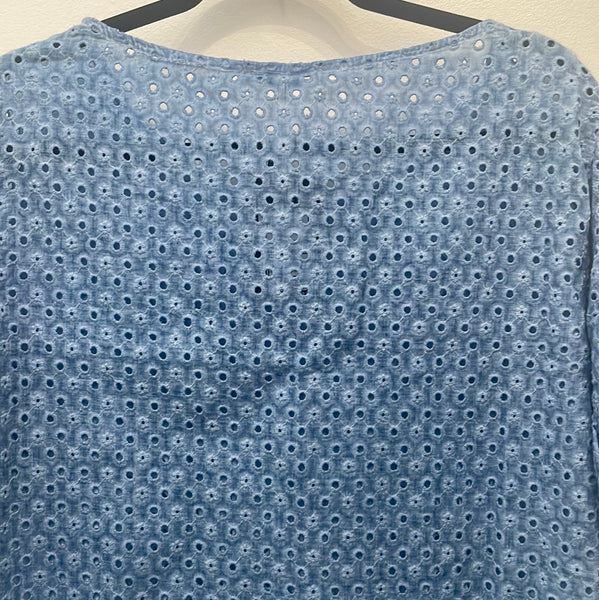 Heart Eyelet Top Blue Jeans