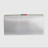 Silver Clutch with Stripe