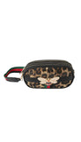 Rhinestone Bee LeopardPrint Crossbody Bag
