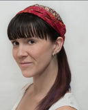 Upcycled silk sari reversible headband