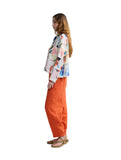 AVELIA Painterly print linen shirt/jacket