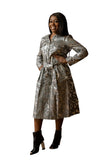 SAMUEL DONG'S COATED DENIM COAT DRESS Silver