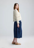 RILEY Textured hemp & cotton jacquard blouse