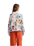 AVELIA Painterly print linen shirt/jacket