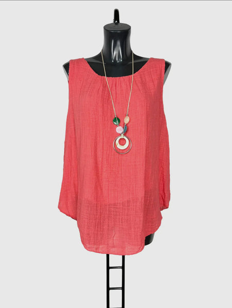 Cotton Top Solid Color w/Necklace