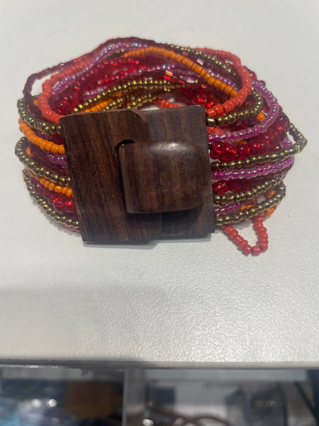 Bohemian Beaded Wooden Bracelet