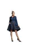 Laser cut Stretch denim zip coat/dress  Samuel Dong
