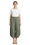 Pull On Ballon Hem Capri. 100% Linen