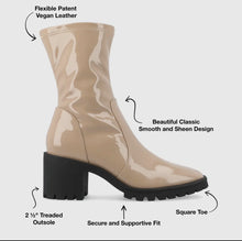 Load image into Gallery viewer, Tru Comfort Booties Patent Leather Heels