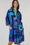 Color Block 3/4 Sleeve Dress