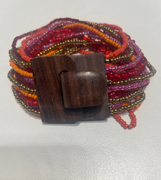 Bohemian Beaded Wooden Bracelet