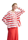 ASTRAEA Striped cotton jersey blouse