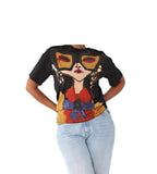 Oversize Print Tee with Studs