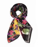 Floral patchwork rectangular foulard
