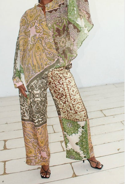 Multi Print Shirt and pants set