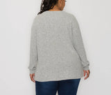Cozy Knit Long Sleeve Rose Stud Pullover