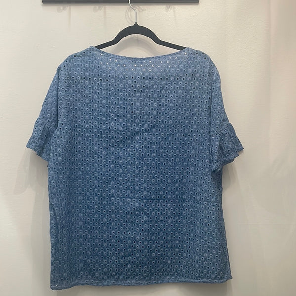 Heart Eyelet Top Blue Jeans