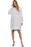 Feather Fringe Long Sleeve Mini Dress