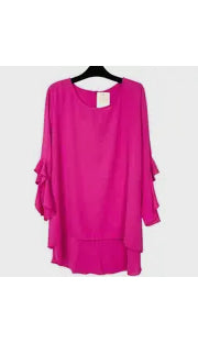 Plain Tunic with Frilly Sleeves