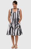 Poppie Dress in Navy Stripes
