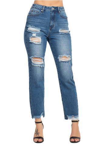 Distressed Denim Jeans