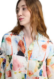 AVELIA Painterly print linen shirt/jacket