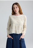 RILEY Textured hemp & cotton jacquard blouse