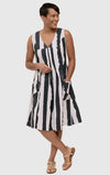 Poppie Dress in Navy Stripes