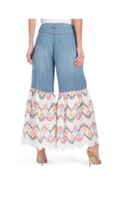 Wide Leg Flare Jeans Mid Rise